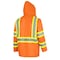 Pioneer Safety Rain Suit, Hi-Vis Orange, S, Polyester, PVC, 0.18 mm Thick, Folds and zips into collar, Orange V1080150U-S - alternate 8